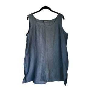 Allie Coosh Silk Blend Tank Top Blouse Navy Size Medium